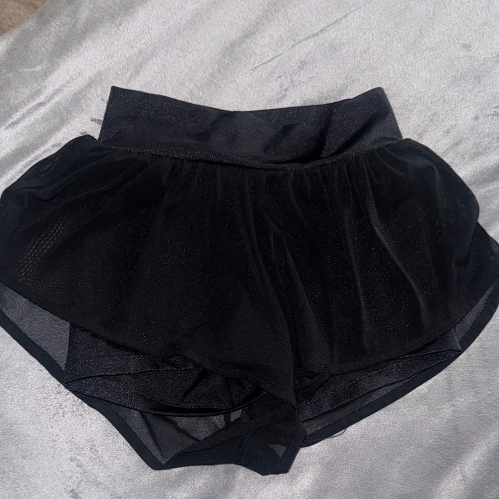 Black Athletic Shorts with Plush Texture